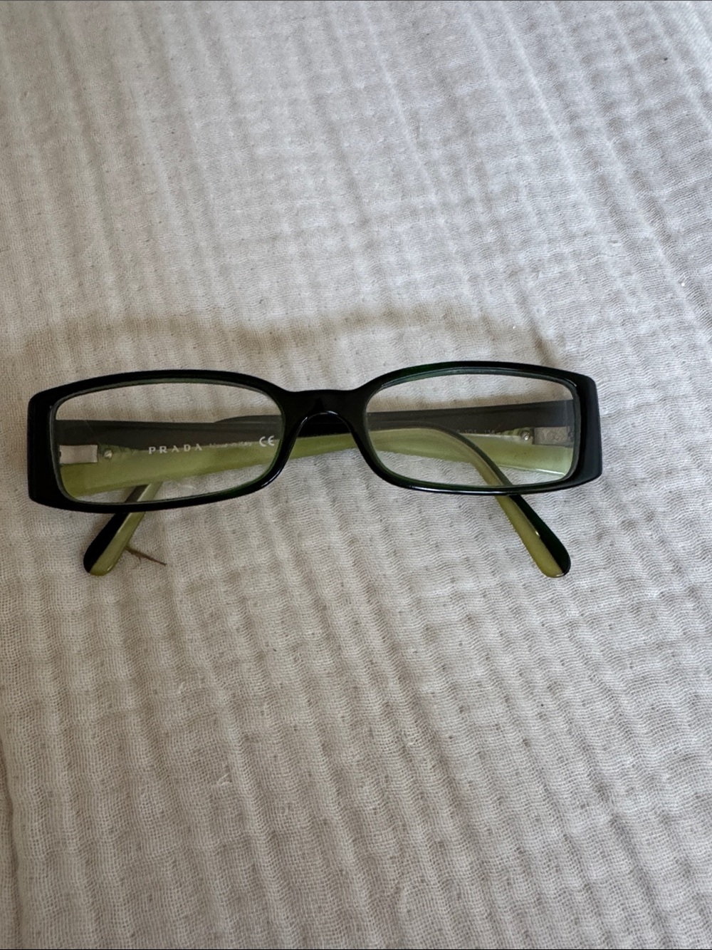 Vintage Prada two tone green plastic frames 90s style sunglasses or reading used